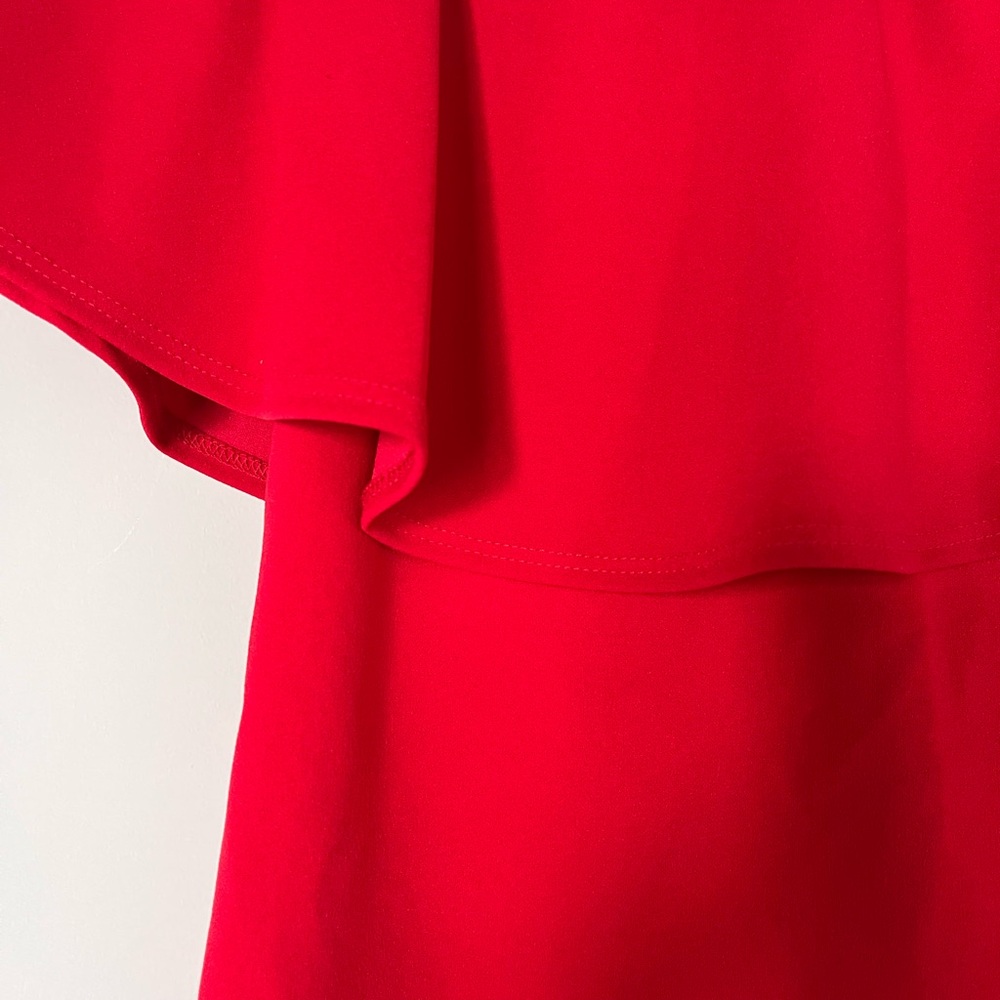 Red Off-Shoulder Ruffle Bodysuit - Picture 2 of 5